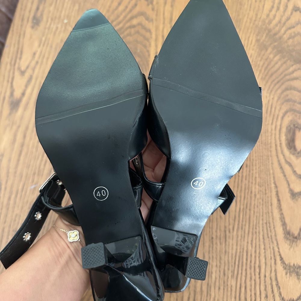 Black Studded Women's Mules size 40/9 - Picture 4 of 5